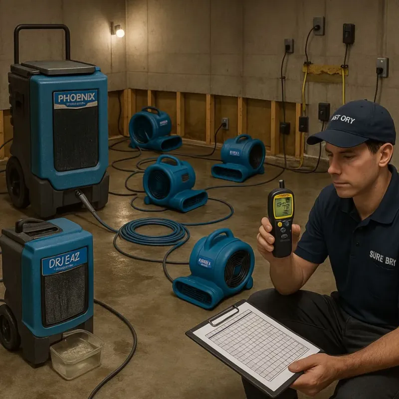 Structural Drying and Dehumidification process in Huron County, MI